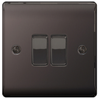 BG Nexus Metal Black Nickel Light Switch 2G 2W