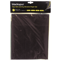 BLACKSPUR 10PC WET & DRY ABRASIVE/ SAND PAPER