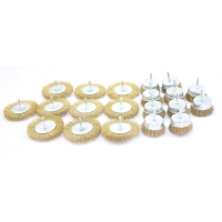 RECKTO ASSORTED BOX OF WIRE BRUSH/ WHEELS (BOX OF 20)
