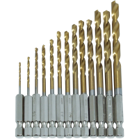 AMTECH 13pc 1/4" TITANIUM COATED HSS DRILL BIT SET