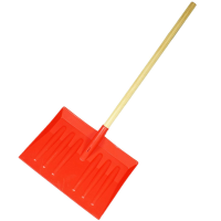 HARRIS ORANGE SCOOP SNOW SHOVEL WITH WOODEN HANDLE (W)