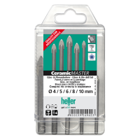 HELLER 5PC PRO TILE & GLASS DRILL BIT SET+7MM