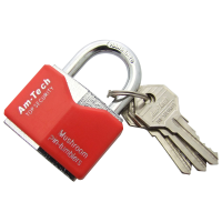 AMTECH 40MM RHOMBIC CHROME PLATED PADLOCK