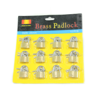 MARKUP 12PC 25MM BRASS PADLOCKS ON CARD