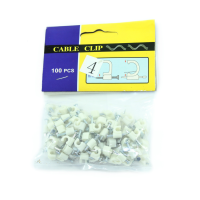 SELECTRIC 100PC 4MM WHITE ROUND CABLE CLIPS - CCR4W