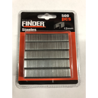 FINDER 500PC 12MM POINTED U SHAPE STAPLES