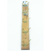 MARKUP 5 FOLDING HOOK ANTIQUE PINE COAT RACK