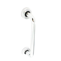 SECURIT ALUMINIUM ROUND BAR PULL POLISHED WITH ROSES 230MM