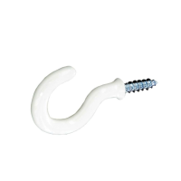 SECURIT CUP HOOKS PLASTIC COVERED WHITE 25MM