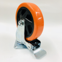 MARKUP 5" ORANGE CASTOR WHEEL SWIVEL WITH BRAKE