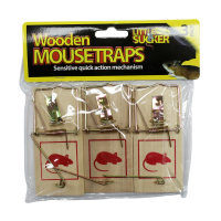 KINGFISHER 3 PACK WOODEN MOUSE TRAPS
