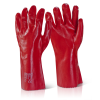 BEESWIFT 14" RED PVC LONG GAUNTLETS (12 PAIRS)-PVCNR14