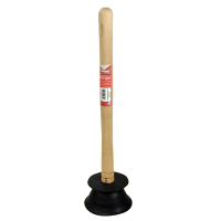 KINGFISHER 5INCH (13CM) WOODEN HANDLED SINK DRAIN PLUNGER