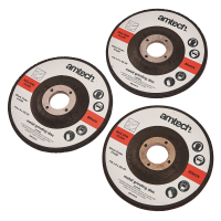 AMTECH 3PC 115MM (4.5") METAL GRINDING DISCS