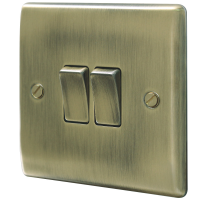 BG Nexus Antique Brass Light Switch 2G 2W 10A