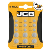 JCB 15 PACK ASSORTED WATCH CELL BATTERIES
