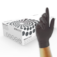 UNIGLOVES PEARL BLACK NITRILE GLOVES MEDIUM- 100PK