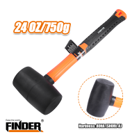 FINDER 24 OZ FIBREGLASS HANDLE RUBBER MALLET - BLACK