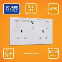 BG 13A 2 GANG SWITCHED SOCKET + WIFI REPEATER