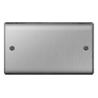 BG Nexus Metal Brushed Steel Double Blank Plate