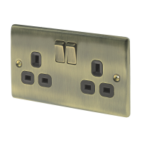 BG Nexus Antique Brass Double Switch Socket 13A