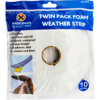 MARKSMAN TWIN PACK FOAM WEATHER STRIP- 10M