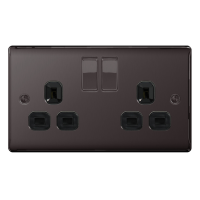 BG Nexus Metal Black Nickel Double Socket Switched