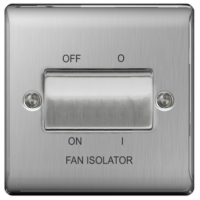 BG Nexus Metal Brushed Steel Fan Isolator Switch