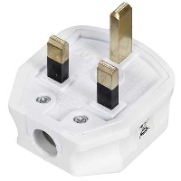 BG HEAVY DUTY 13A PLUG TOP WHITE WITH 13AMP FUSE