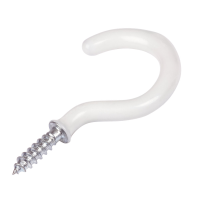SECURIT CUP HOOKS PLASTIC COVERED WHITE 32mm