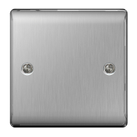 BG Nexus Metal Brushed Steel Single Blank Plate