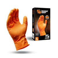 RHINO GRIP ORANGE XLARGE NITRILE GLOVES - PACK OF 50
