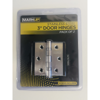 MARKUP 2PC 3" S/STEEL HINGES WITH SCREWS