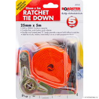 MARKSMAN 25MM X 5M (15FT) RATCHET TIE DOWN