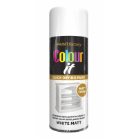 PAINT FACTORY 400ML M/PURPOSE SPRAY PAINT- WHITE MATT