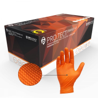 UNIGLOVES H/D NITRILE GLOVES ORANGE LARGE- 100PK