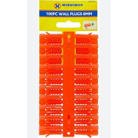 MARKSMAN 100PC 6MM RED WALL PLUGS