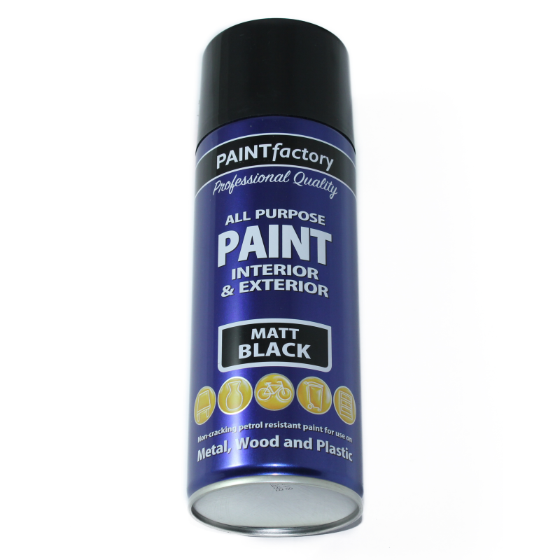 PAINT FACTORY 400ML M/PURPOSE SPRAY PAINT BLACK MATT Markup Tools