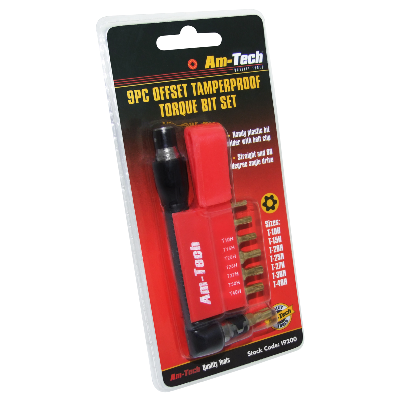 Amtech 9pc Tamperproof Torx Bit Set Mark Up Wholesale