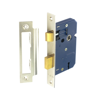 SECURIT 3 LEVER 63MM SASH LOCK NICKEL PLATED WITH 4 KEYS