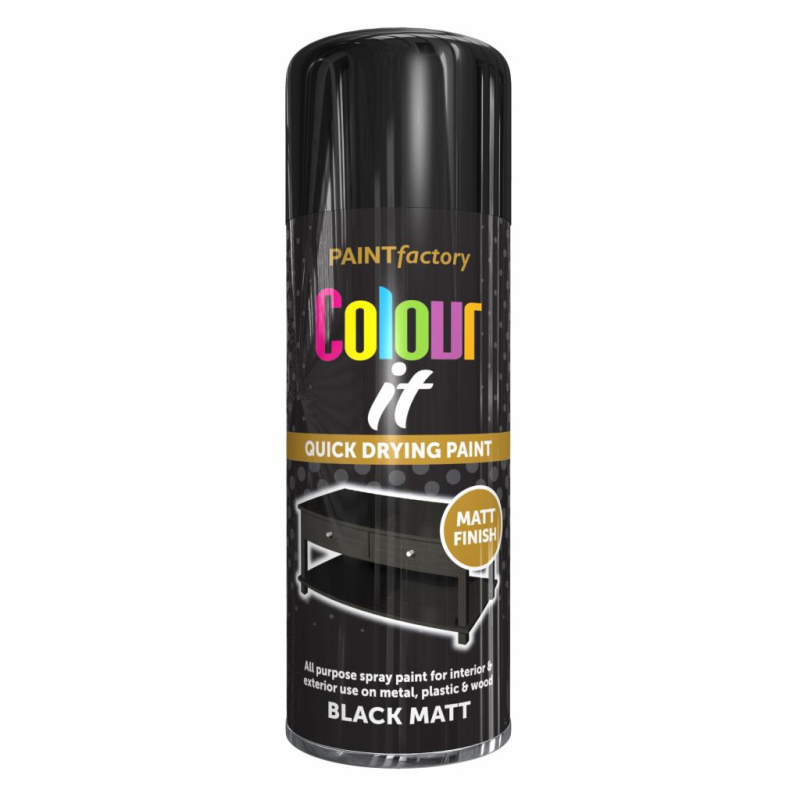 Paint Factory 400Ml M/Purpose Spray Paint Black Matt Mark up Wholesale